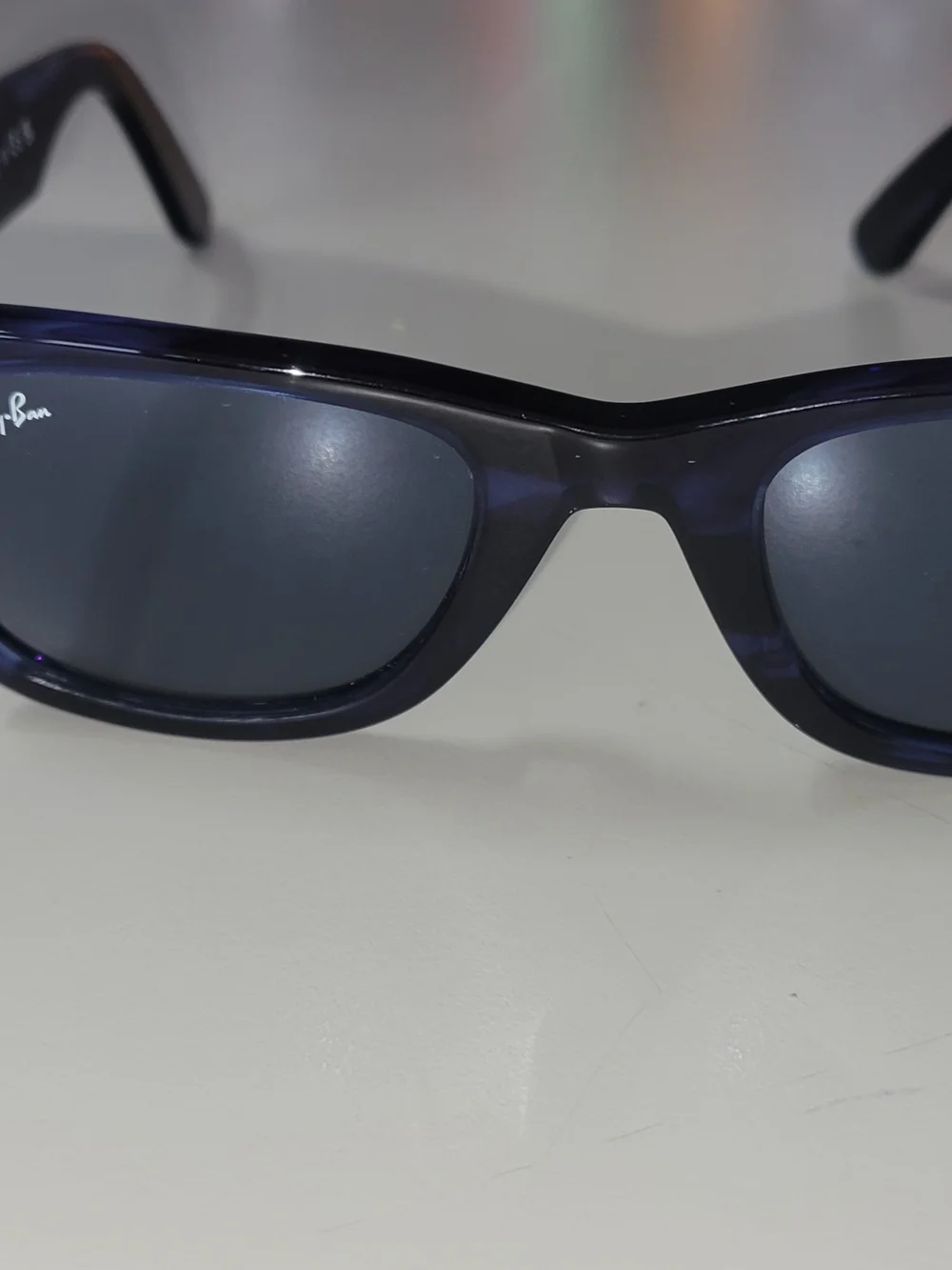 Ray-Ban RB2140 Wayfarer Sunglasses in Polished Striped Blue